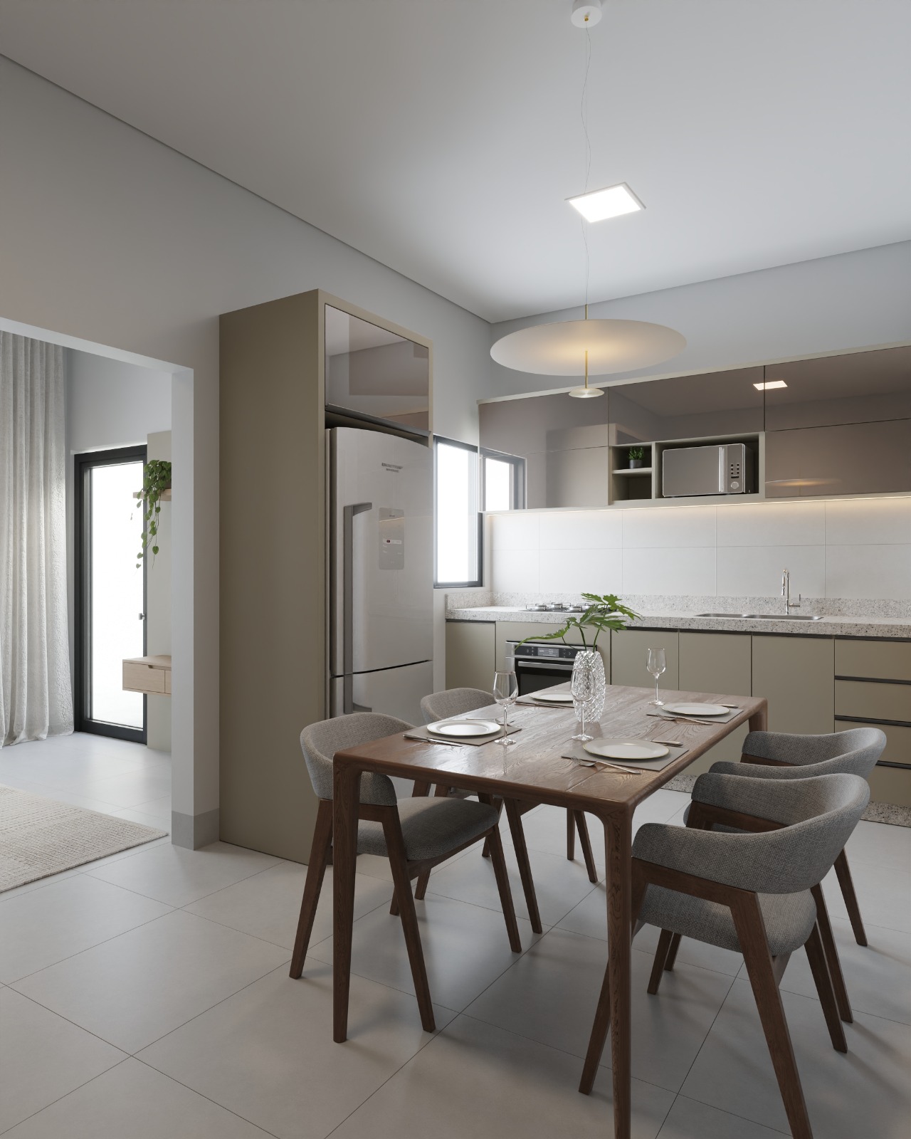 Cozinha integrada à sala de jantar — Planta B